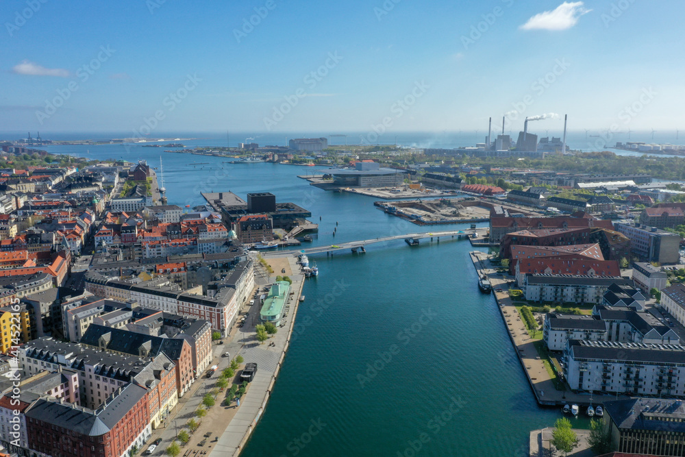 Meningsfuld tilstrækkelig pistol Aerial Drone View of Copenhagen Harbor Stock Photo | Adobe Stock