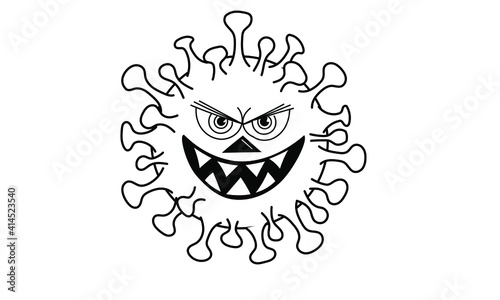 Coronavirus covid-19 angry face