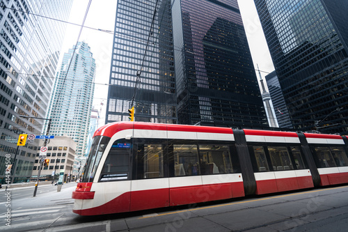 Photography Tram streetcar in Toronto, Ontario, Canada