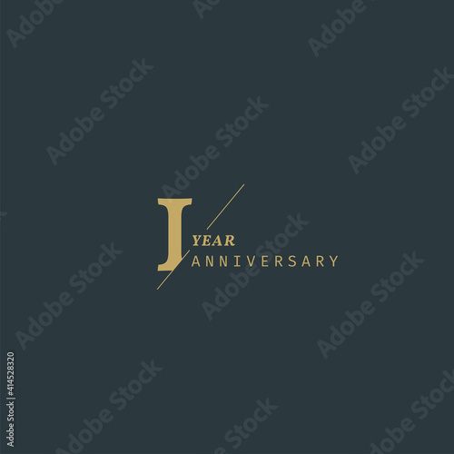 1 years anniversary logotype with modern minimalism style. Vector Template Design Illustration.
