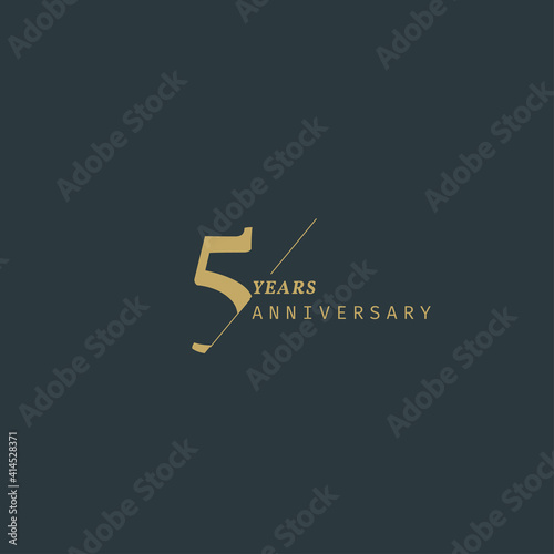 5 years anniversary logotype with modern minimalism style. Vector Template Design Illustration.