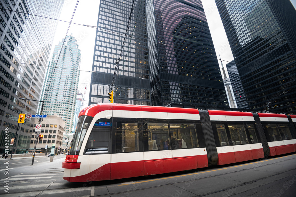 Tram streetcar in Toronto, Ontario, Canada