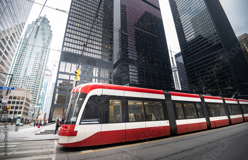 Tram streetcar in Toronto, Ontario, Canada
