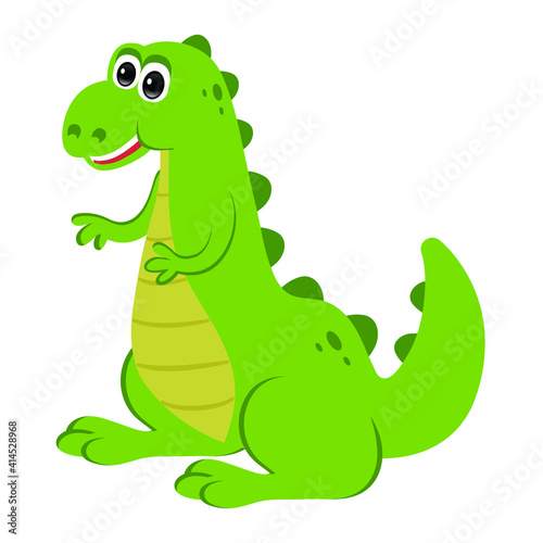 cute green dinosaur  vector illustration 