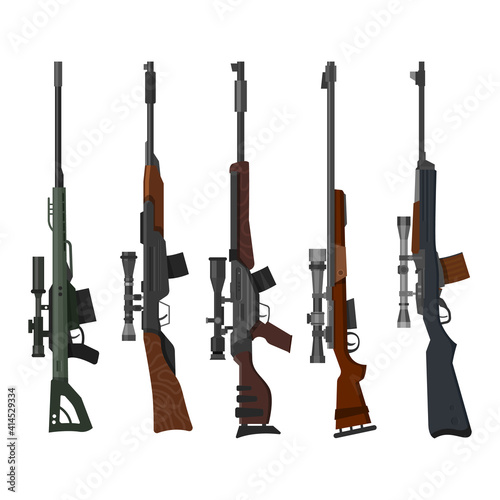 Military and hunting weapon set, rifle guns
