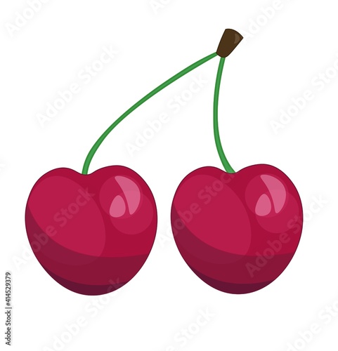 Cherry icon vector illustration berry food vitamin tasty