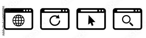 Browser icons set. Website sign. Search icon vector