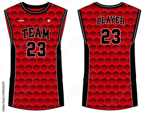Sleeveless Tank Top Basketball jersey vest design t-shirt template, sports jersey concept with front and back view for Men and women. Basketball, Volleyball jersey, tennis and badminton
