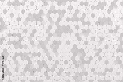 Abstract geometric background made of chaotic hexagonal surface polygons.
