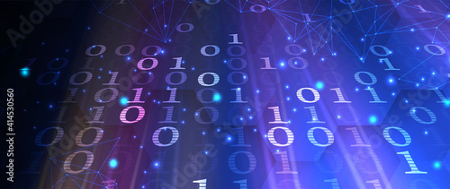 Quantum processing. Deep learning artificial intelligence. Future new technology  for business or science presentation
