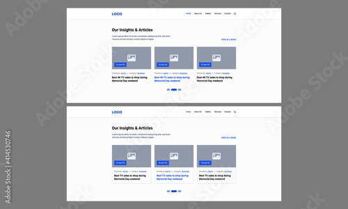 Blog section web UI kit Web element for your web design