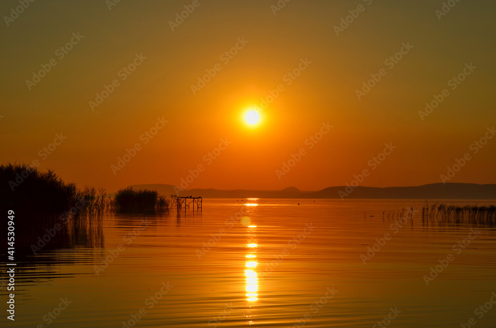 beautiful sunset at lake balaton in hungary beautiful sunset at lake balaton in hungary