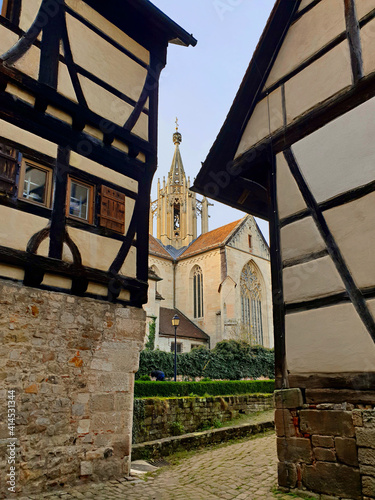 Historic alley in the old monastery Bebenhausen Germany