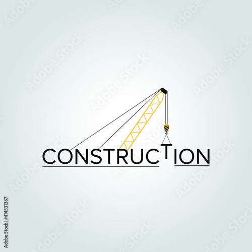 Construction logo design and crane with background