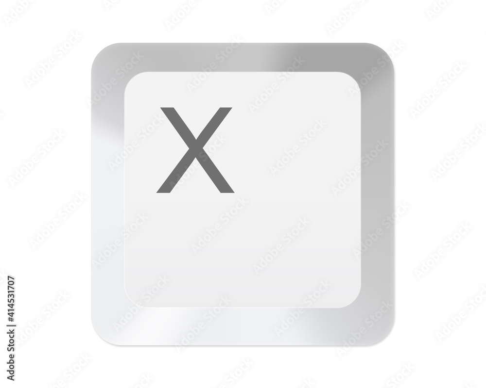 White computer key with letter