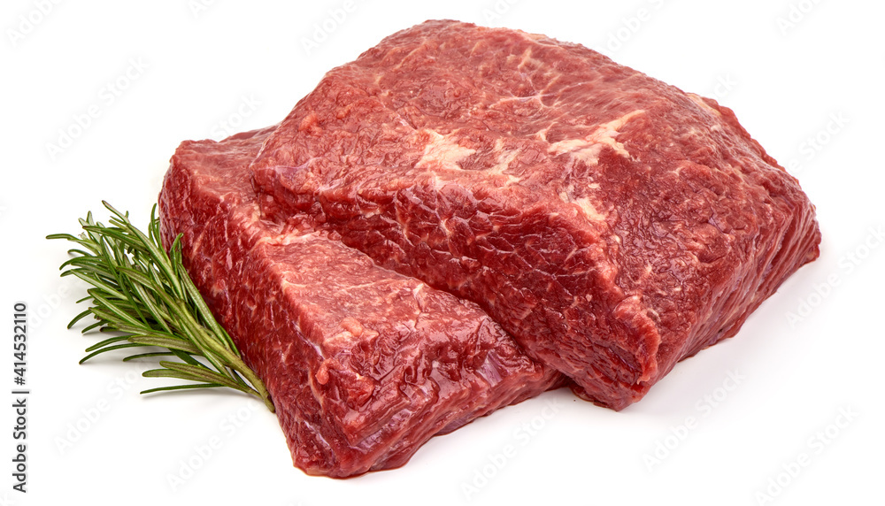 Raw Veal meat, isolated on white background Raw Veal meat, isolated on white background