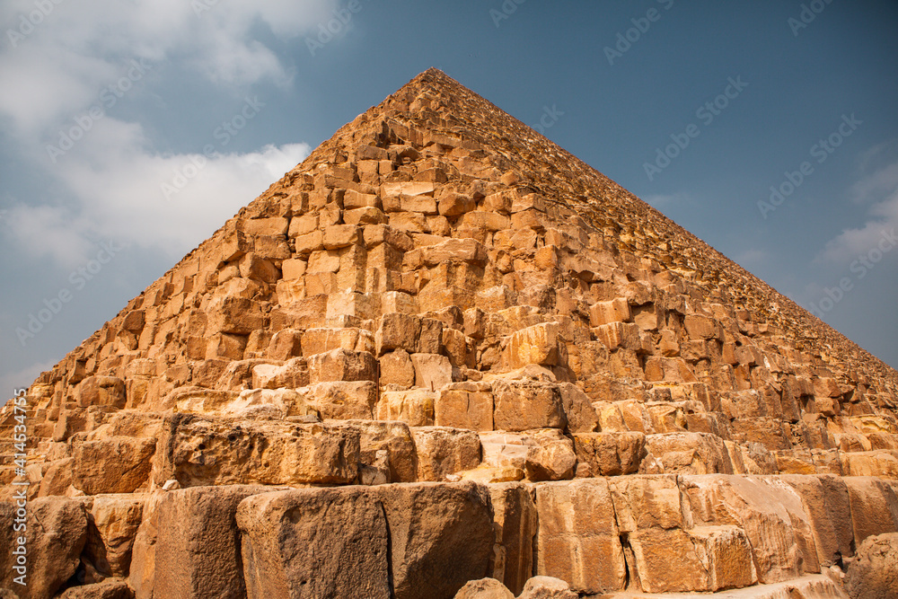 Famous Egyptian Pyramids of Giza.  Landscape in Egypt. Pyramid in desert. Africa. Wonder of the World