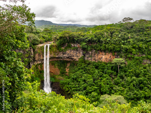 mauritian chamarel water fall  photo