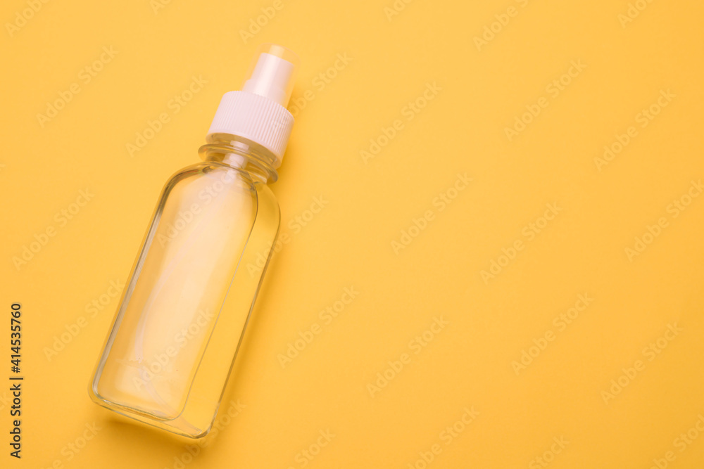 Antiseptic on a yellow background . hand treatment. protection from the virus. antibacterial. a jar of antiseptic. coronavirus. pandemic. prevention. Antiseptic on a yellow background . hand treatment. protection from the virus. antibacterial. a jar of antiseptic. coronavirus. pandemic. prevention.