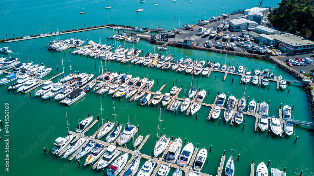 Boats resting in a marina. Auckland, New Zealand