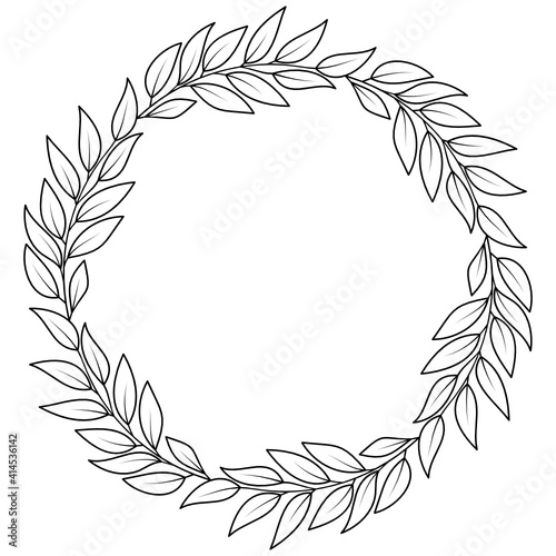 Laurel wreath, Floral monogram, Laurel leaves, Leaf frame, Monogram frame, Wedding monogram, Botanical wreath