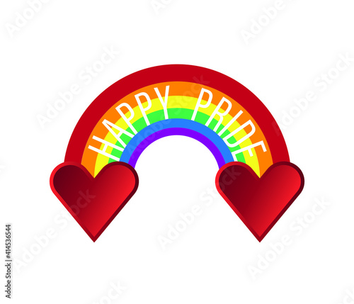 Pride moon poster vector design with line colorful rainbow text.  LGBT Pride for Lesbian Gay Bisexual and Transgender Design Element.