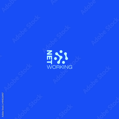 Social networking logo design with blue background