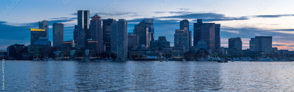 A Boston Harbor blue hour