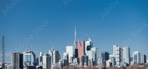 Toronto city view from Riverdale Avenue. Ontario, Canada 