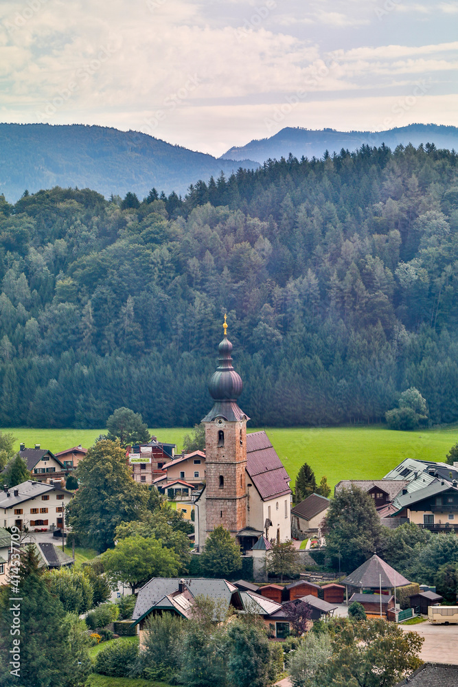 Fototapeta premium Europe, Austria, Salzburg, Grodig, Mountains and View Around Salzburg