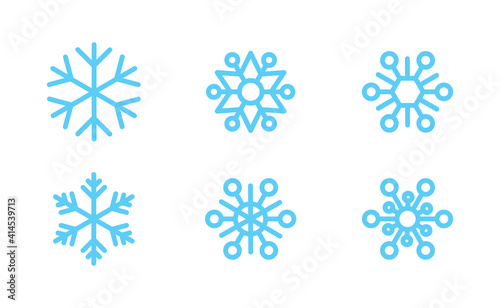 Fototapeta Naklejka Na Ścianę i Meble -  Snowflake icons. Set of snow flake linear symbols. Christmas winter time.
