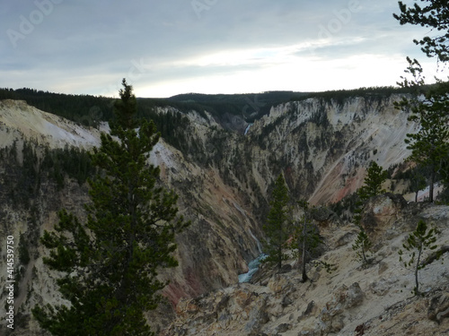 View of the river flowing through the Grand Canyon of Yellowstone National Park