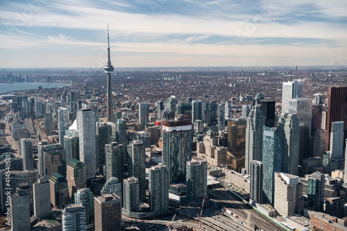 Fototapeta Naklejka Na Ścianę i Meble -  Aerial view of Toronto city skyline, Canada
