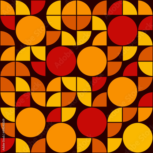 Fourth springboard yellow red color pattern. Yellow red quarters pattern. Black background. Vector.