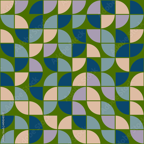 Fourth springboard blue gray color pattern. Gray quarters pattern. Green background. Vector.