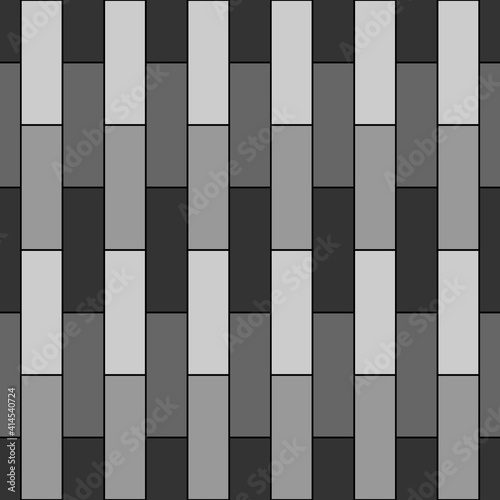 Seamless brickwall pattern. Bricks cladding wall. Mosaic motif. Walling wallpaper. Geometric ornament. Grid background. Geometrical backdrop. Digital paper, textile print, web design. Vector artwork.