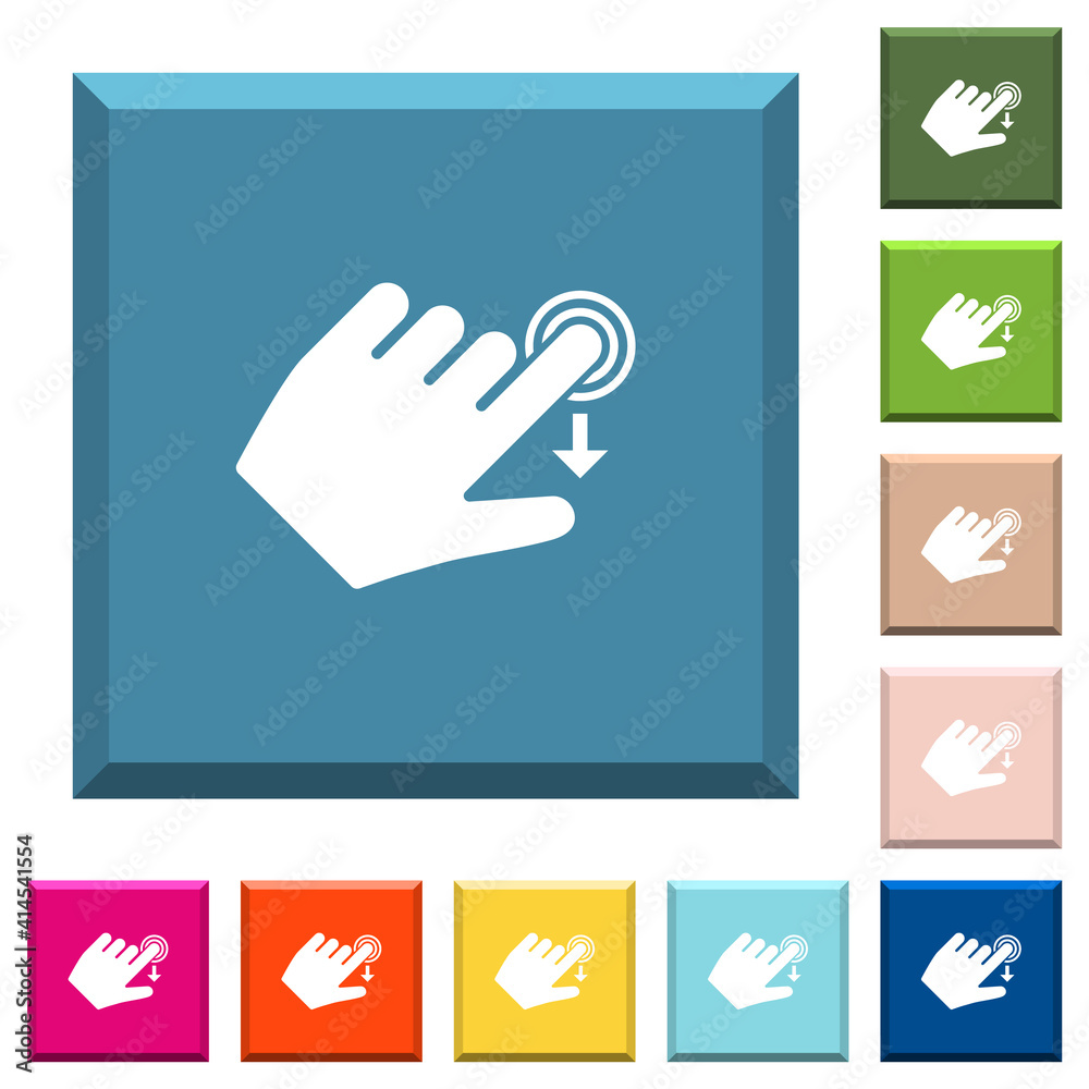 Left handed slide down gesture white icons on edged square buttons Left handed slide down gesture white icons on edged square buttons