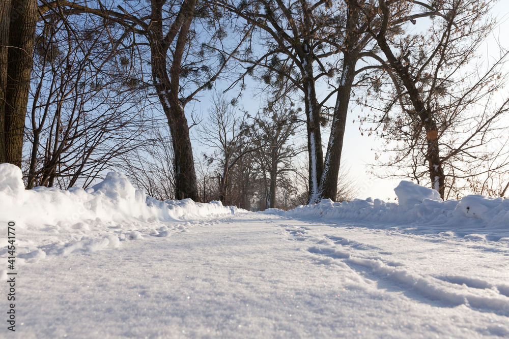 snowfall in the winter season and the road is not paved snowfall in the winter season and the road is not paved