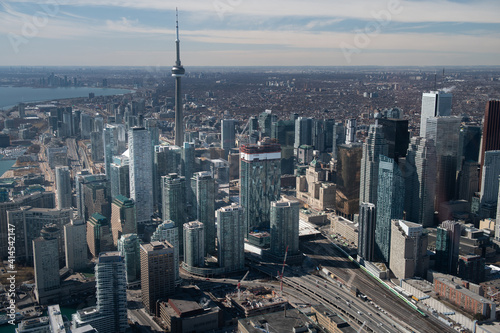 Photography Aerial view of Toronto city skyline, Canada