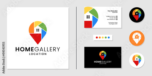 Home location logo and business card design template inspiration