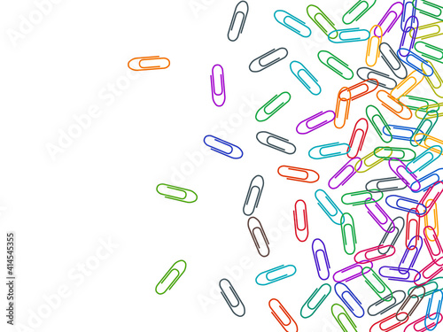Stationary paperclips isolated on white background