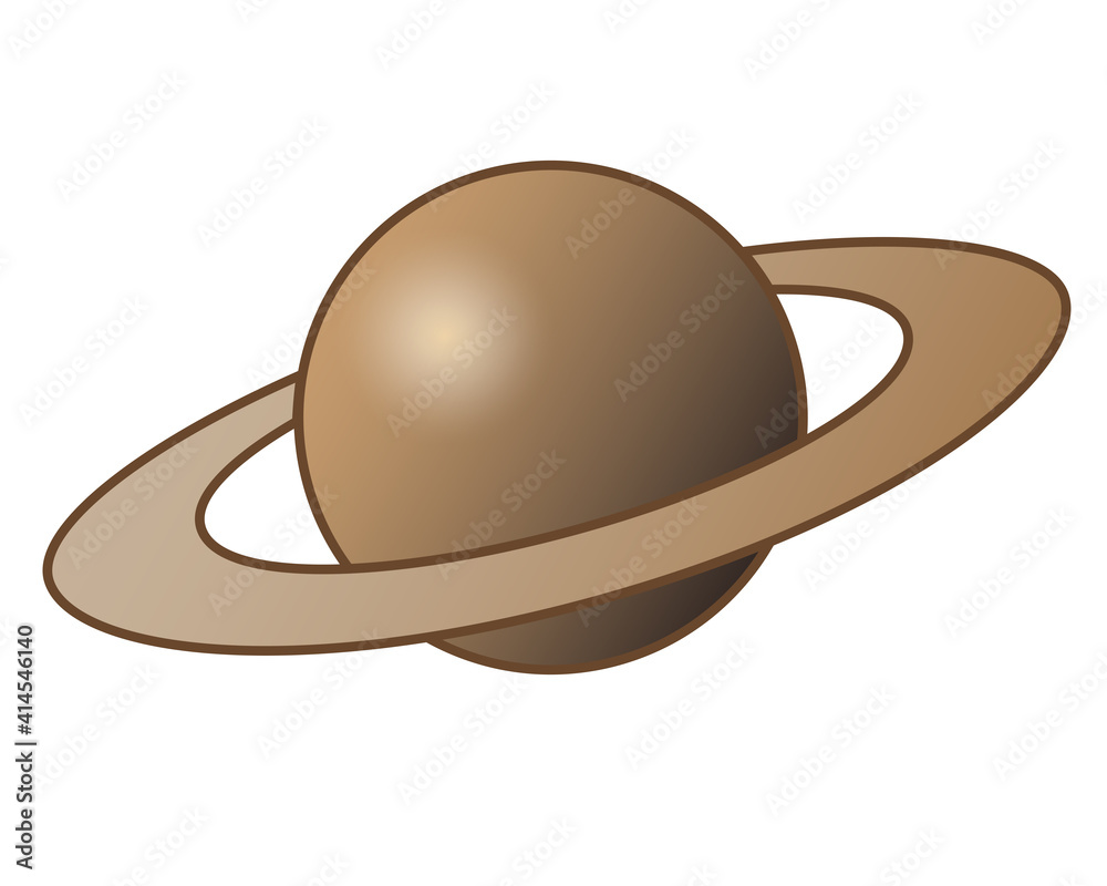 Saturn and its rings - one of the planets of the solar system - vector full color illustration. Outline. Saturn is a gas giant - a planet with rings. Saturn and its rings - one of the planets of the solar system - vector full color illustration. Outline. Saturn is a gas giant - a planet with rings.