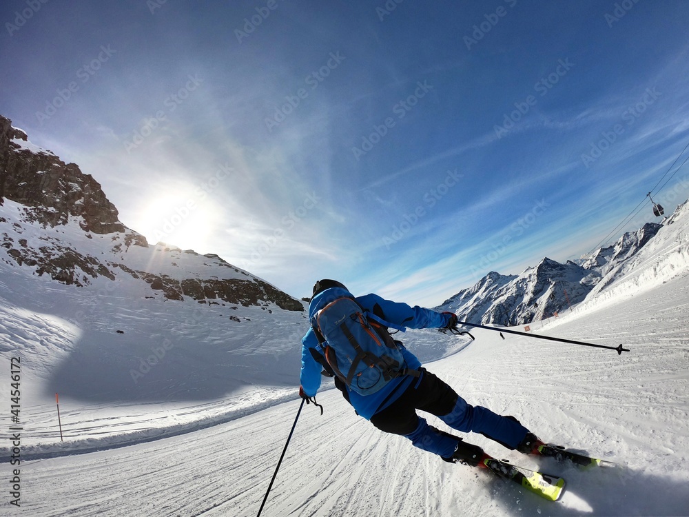 Wyjazd narciarski, Skiing - obrazy, fototapety, plakaty 