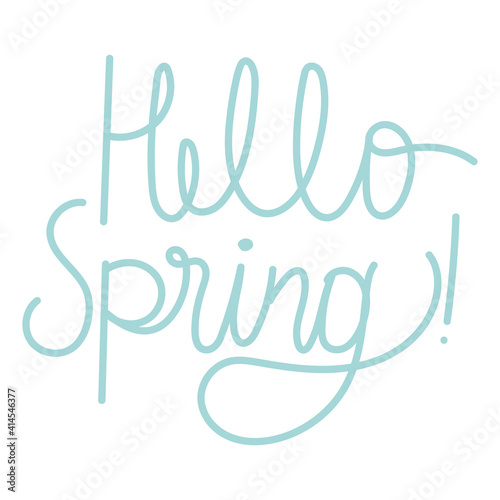 hello spring hand drawn style words decoration isolated style