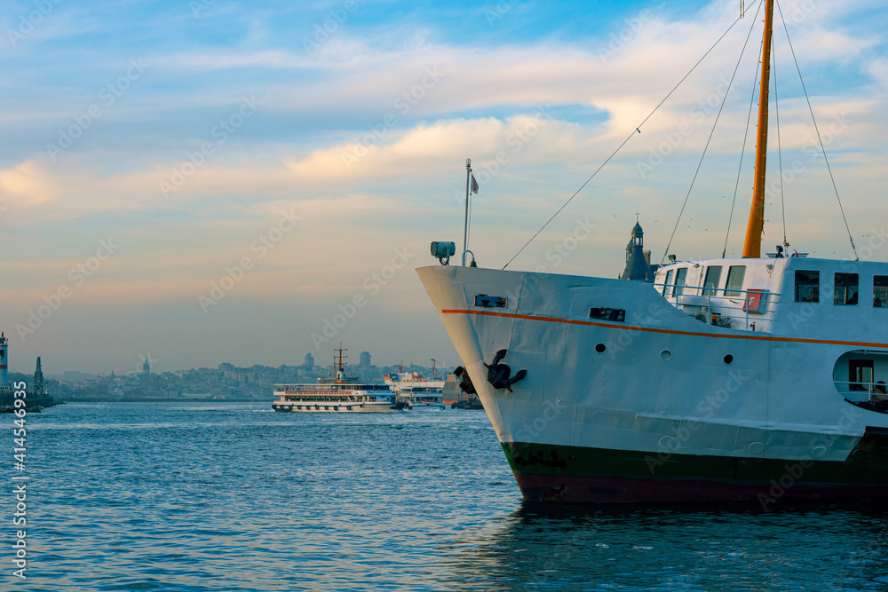 Ferry of Istanbul at Kadikoy Bay