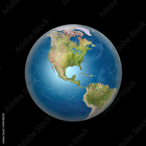 Planet Earth showing the Americas