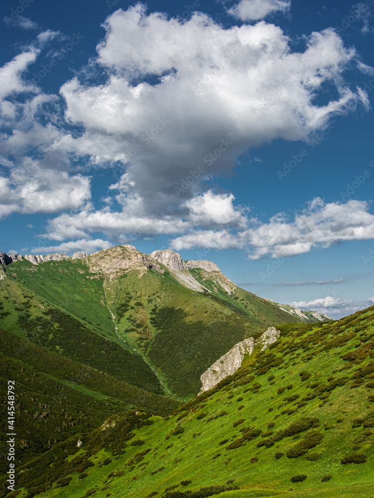 Cloudy landscape from the High Tatras mountains