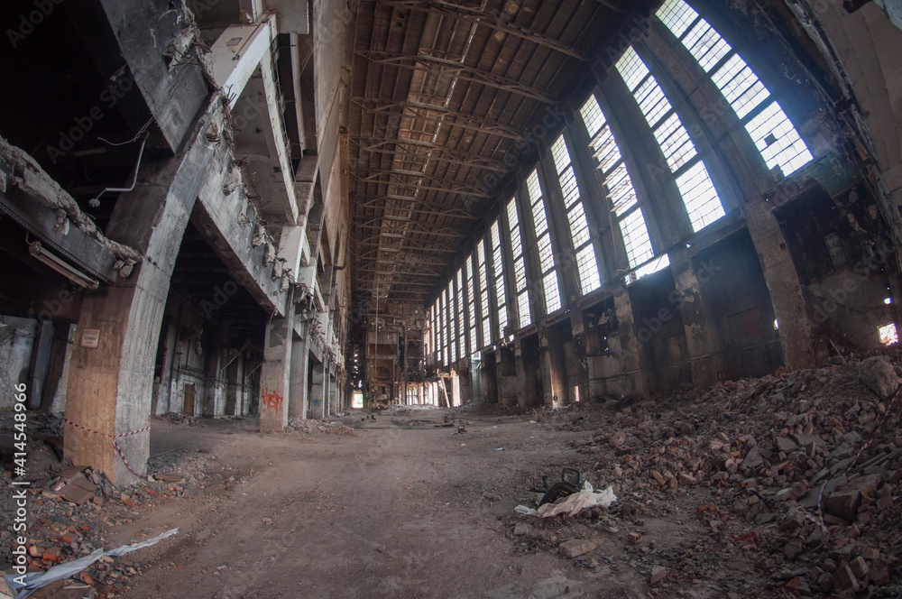 Obraz premium Abandoned power plant EC2 in Poland