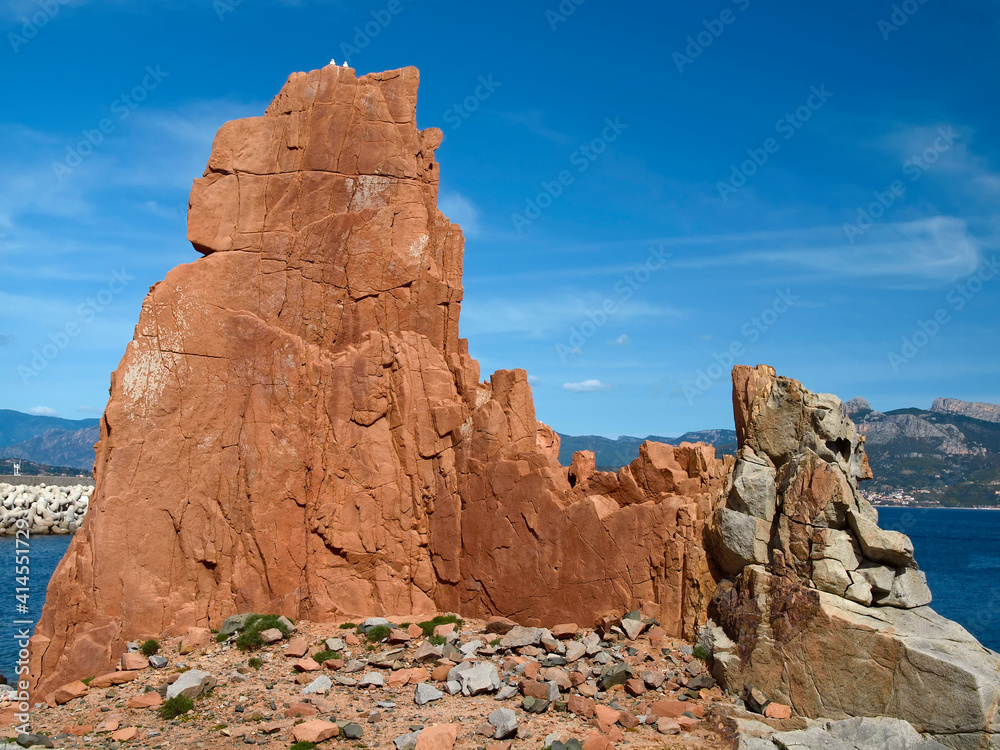 Fototapeta premium Arbatax with the famous red porphyry rocks, Sardinia