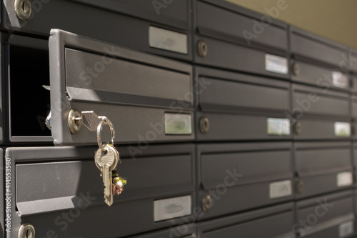 Mailboxes Of An Apartment Facility, An Open